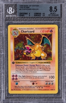 1999 Pokemon Base 1st Edition Thin Stamp #4 Charizard, Holographic - BGS NM-MT+ 8.5